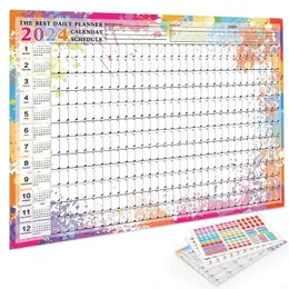 Kalendarz 2024 Wiszący kalendarz Kawaii roczna arkusz planistów notatka do wykonania listy harmonogram harmonogramu organizatora