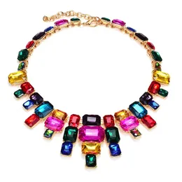 Chokers Arrival Bohemian Colorful Glass Crystal Necklace High-Quality Vintage Choker Jewelry Accessories For Women 231115