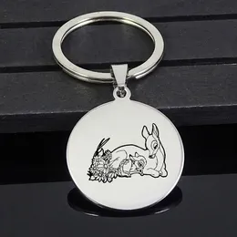 Keychains Lovely Deer Pendant Keychain Simple Simple Stainless Steel smycken Födelsedag för mamma YP7304