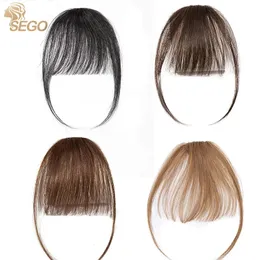 Bangs Sego Small Short 3D Air Hair Bangs With Temples Human Hair Remy Clip in Hair Extensions Natural Fringe Hairpiep For Women 231114