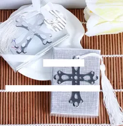 100pcs Zakładka krzyżowa ze stali nierdzewnej na wesele baby shower imprezowe zakładki faworyjne prezent