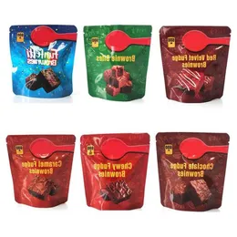 600MG brownie INFUNDIDO EMBALAGEM SACOS MYLAR veludo vermelho mastigável funfetti brownies chocolate Oswto