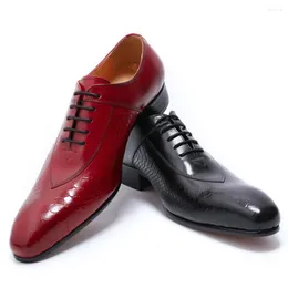 Chaussures habillées hommes d'affaires formelles en cuir véritable bureau Oxford luxe Banquet mariage Chaussure Homme