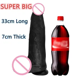 Briefs Panties 7CM Thick Black Giant Huge Dildo Super Big Dick Anal Butt Large Dong Realistic Penis Female Masturbator Sex Toys For Women 231115