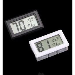 Temperaturinstrument grossist mini svart vit digital LCD inbäddad termometer hygrometer temperaturfuktighet mätare inomhus droppe dh4s9