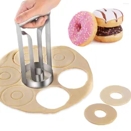 베이킹 몰드 DIY 도넛 제조업체 곰팡이 식품 등급 스테인리스 스틸 둥근 비스킷 비스킷 도넛 빵 과자 쿠키 커터 부엌 기기