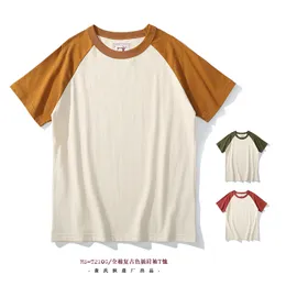 メンズTシャツakkad kuti日本のレトロスタイルの男性クルーネックラグランスリーブTシャツ学生カジュアルグッドコロケーションティー100％コットン230414