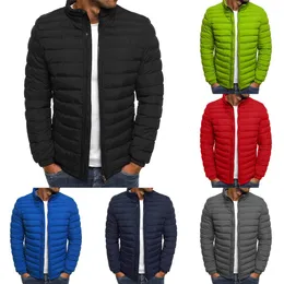 Men's Down Parkas Men's Winter Warm Standing Collar Inflatable Zipper Jacket Bedding Padded Coat Autumn Winter Park Solid 231115