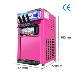 Ice Crushers Shavers Commercial Soft Ice Cream Makers Machine Electric Ice Cream Vending Machine rostfritt stål Sundae Ice Cream Machine