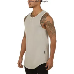 Arsv Summer Men's Sports Vest American Fashion Märke tvättar stora delade kroppsbyggnadsträningstankar med solid färg ärmlös t-shirt för män g8k0