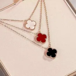 vanlies cleeflies Clover Necklace 2023 New Sweet Love Clover Necklace Women's INS Necklace Silver Jewellery Color Ret