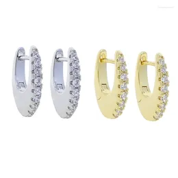 Hoop Earrings 2023 Multi Piercing Ear Jewelry Oval Round CZ For Women Items
