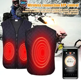 Männer Westen Männer Frauen Winter USB Elektrische Beheizte Weste Bluetooth APP Timing 5 Gang Temperatur Elektrische Jacke Outdoor Jagd Angeln s-4XL 231115