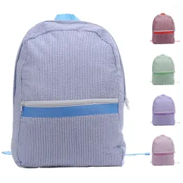 Backpack Seersucker Small Backpacks Travel Large Capacity Book Bags Cute Stripe Mini Storage For Women Children School Bag