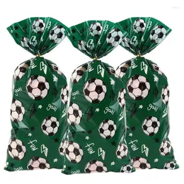 Present Wrap 50st Soccer Party Candy Bags Football Sport Theme Birthday Cookie Gift Clear Plastic For Kids Supplies