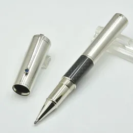 Stylos Qualité Argent Fibe Noir Carbone Roller Encre Stylo À Bille / Haute Papeterie De Bureau Luxurs Fontaine Et Wnddx