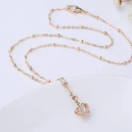 Pendant Necklaces Luxury Crystal Stone Crown Pandent Necklace For Women Elegant Hollow Out Geometry Choker Female Wedding Jewelry W-1