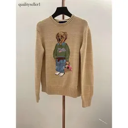 Polo Ralph US Women's Laurens Winter Sweater Cartoon Bear Pullover Casual Fashion