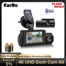 car dvr Dash Cam Dual Camera 4K For Car Video Recorder UHD Night Vision Dashcam GPS 24h Parking Monitor 170FOV 2 Drive dvrs Registrator Q231115