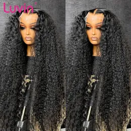 Synthetic s Luvin Deep Wave 13x6 HD Transparent Lace Frontal Human Hair 250 40Inch Brazilian Remy 13x4 Water Curly Front For Women 231115