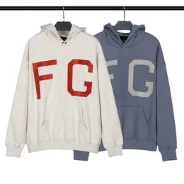 ESS Hoodies FOG Double Thread ESSEN Fashion Rich and Noble Letter FG Flocking Printing Casual Loose Hooded Sweater Mens Womens Hoody