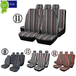 New Multicolor Car Seat Covers Full Set With Seat Belt Covers and Steering Wheel Covers High Quality 4mm Fabric Seat Cover