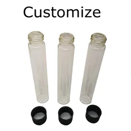 Personalizza l'imballaggio pre-roll del tubo di vetro da 115 * 20 mm Adesivo personalizzato disponibile Tubi pre-roll OEM Contenitore di vetro Imballaggio della cartuccia 510