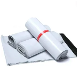 Sacos de embalagem de plástico poli autoadesivos Branco Mailer Envelope Bolsa Entrega Mailing Express Postal Packaging Bag Hfssi