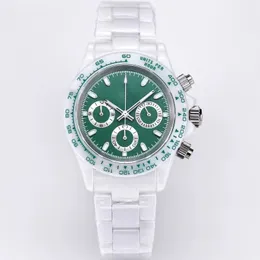 Luxur Designer Premium Mens Watch 43mm VK Quartz Movement Chronograph Fashion Design Glow Mens Wristwatch kan lägga till vattentätt safirglas