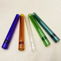 Mini Color Glass Taster Pipe Drinking Straws steamroller Handmade One Hitter Portable Taster Pipes for Dry Herbs and Tobacco 12 LL