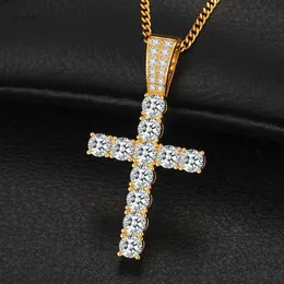 Fine Jewelry 925 Sterling Silber Pass Diamond Tester 5 mm Vvs Moissanite Klassische Kreuzanhänger-Halskette für Männer und Frauen