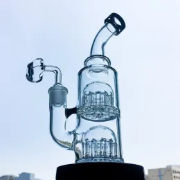Tjock Glass Bong Hookahs 12 Arms Tree Percolator Perc Oil Rigs Double Dab Rig 14mm Kvinnliga Joint Water Pipes LL