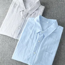 Chemises décontractées pour hommes haute qualité lin hommes à manches courtes simple boutonnage col rabattu japon Ultra mince respirant hauts chemise