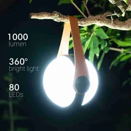 Kamp Fener 1000lm şarj edilebilir acil durum LED Kamp Kampı Kamp için Kamp Asmak İçin Fener Çadır Işıkları Asılı IPX5 Su Geçirmez Işık Adımsız Karartma Işığı Q231116