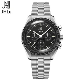 Titta på Bands Jhlu Titta på Herrens lyxmärke Högklassig modeller Dial Luminous Waterproof Steel Band Quartz Watch Men's Watch 231115