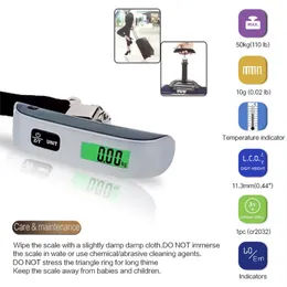 High Quality Portable Mini Electronic Scales LCD Display Electronic Hanging Digital Luggage Weighting Scale 50kg*10g 50kg /110lb Weight Balance With Retail Box