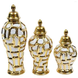 Storage Bottles Ceramic General Jar Temple Collection Decorative Vase Home Decor Office Desk