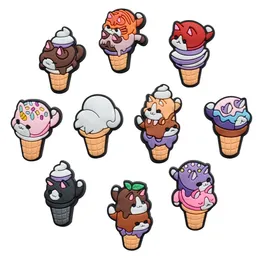 Anime charms wholesale childhood memories animal icecream funny gift cartoon charms shoe accessories pvc decoration buckle soft rubber clog charms
