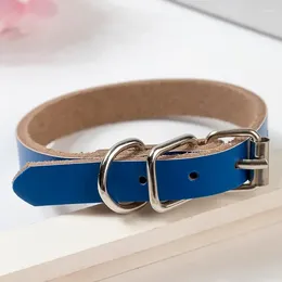 Hundehalsbänder für die Leine, reines Hundehalsband für Welpen, solides kleines Set, kräftige Farbe, für Spaziergänge, robustes Leder, Rindsleder