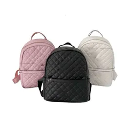 Lady style Big Girls backpacks children letter embroidered double shoulder bag kids Diamond lattice school bags Luxury women casual backpack A7726