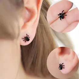 Dangle Earrings Personality Spider Stud Insects Black Crystal Simple Fashion Unisex Jewelry Accessories