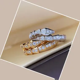 enrole o anel serpentina 6 estilos anéis torcidos anel de cobra de prata anel de prata banhado a ouro 18K para mulheres não alérgicas anel unissex conjunto de joias presente 1