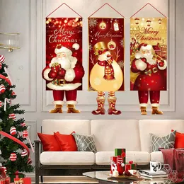 Juldekorationer hängande flagga glad för hem 2023 Navidad Kerst Natal Noel Xmas Tree Ornaments Supplies Decor 231115