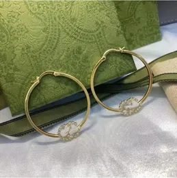 Dangle Chandelier Hoop Earrings Brass Diamond Set Letter Earrings Designer for Women Fashion 화려한 럭셔리 브랜드 유명인 같은 스타일 New Earring