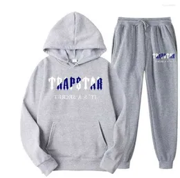 Męskie koszule 2023 Brand Trapstar Print Sportswear Men 15 Kolory ciepłe dwa kawałki Zestaw Bluza luźna bluza z kapturem Jogging klasyczny projekt 69ess