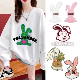 patch accessories Hand sewing Fashion cartoon large towel embroidered rabbit pattern