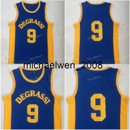 Mich28 Erkek Degrassi Basketbol Formaları #9 Drake Jimmy Brooks DeGrassi Toplum Okulu Dikişli Mavi Drake Jimmy Brooks Jersey