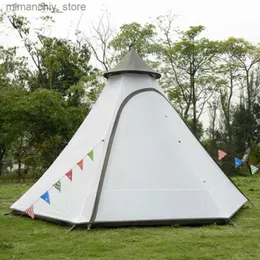 Tält och skyddsrum utomhus camping indiskt tält Teepee 3-5 Person Vindbeständig camping CAMOPY Nytt Pergola Tower Tent Q231117