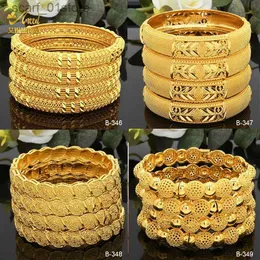 سلسلة أساور دبي الذهبية الفاخرة للنساء 24K الذهب المطلي بالأساور الهندية الأفريقية سحر الزفاف الإثيوبي اليدوي المجوهرات 231115