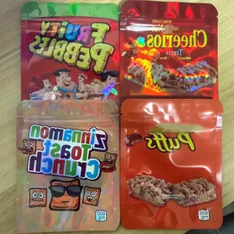 Mylar Flower Paking Torby laserowe owocowe kamyki kamyki batoniki Crunch 600 mg Kalifornia 35G Pakiet opakowania Pakiet plastikowy torba pusta edib dfmc